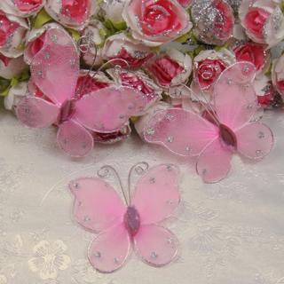 Dekoračný Motýlik - Ružový